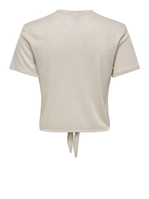 ONLAMBER LIFE S/S GLITTER KNOT TOP JRS ONLY | 15346643/Cloud Dancer